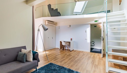 Habitación, 1 cama doble con sofá cama, baño privado, entresuelo