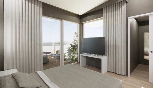 Suite, bañera de hidromasaje, vistas al mar