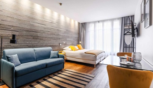 Estudio, 1 cama de matrimonio con sofá cama (11)