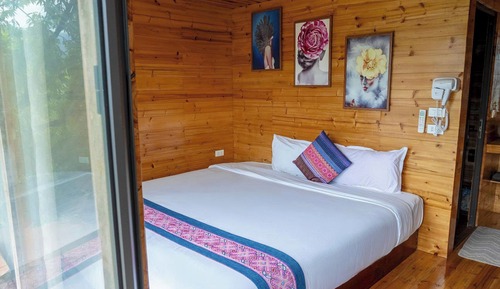 Bungalow de lujo, 1 cama de matrimonio grande, vistas a la montaña