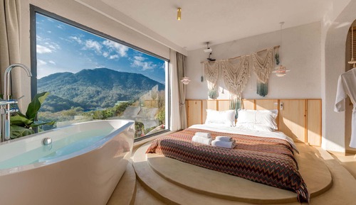Habitación romántica doble, vistas a la colina