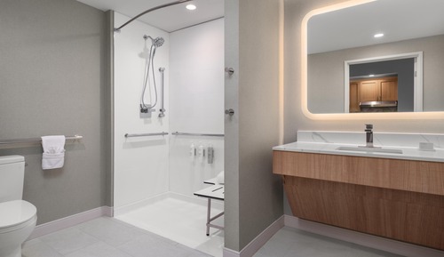 Suite, 1 cama de matrimonio grande, accesible para personas con discapacidad (Roll-In Shower)
