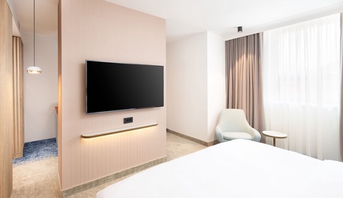 Suite junior, 1 cama de matrimonio grande con sofá cama, no fumadores, vistas a la ciudad