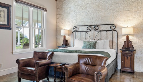 Cabaña, 1 cama de matrimonio grande, chimenea, vistas al jardín