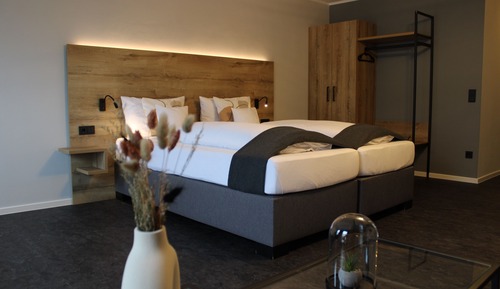 Suite familiar, 1 cama de matrimonio grande con sofá cama, vistas al jardín, en la zona del jardín