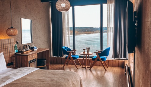 Estudio panorámico, 1 cama doble, vistas al mar, sobre el agua