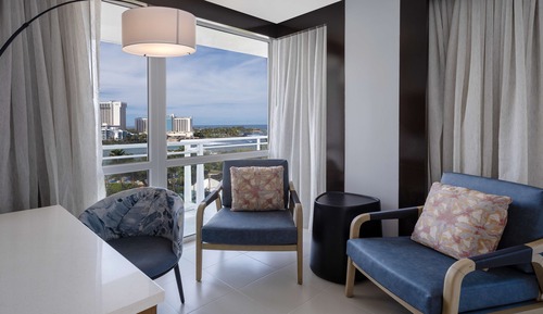 Habitación, 1 cama de matrimonio grande, vistas al mar, en esquina