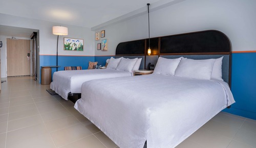 Habitación, 2 camas de matrimonio, vistas a la bahía