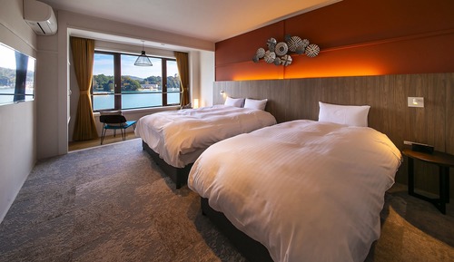 Habitación superior con 2 camas individuales, no fumadores, vistas al mar