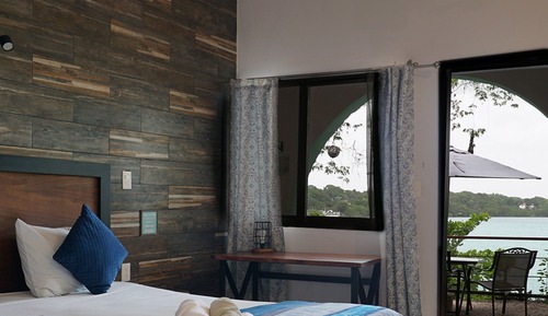 Habitación panorámica, 1 cama de matrimonio grande, vistas a la laguna