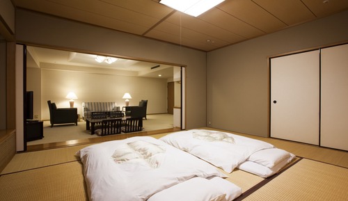 Habitación tradicional, varias camas, no fumadores, vistas parciales al mar (Japanese Style)