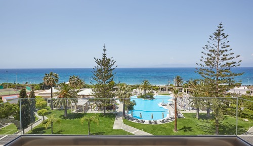 Habitación panorámica, 2 camas individuales, balcón, vistas al mar