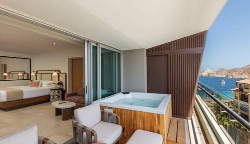 Habitación, 1 cama de matrimonio grande, bañera de hidromasaje, vistas al mar (Infinity)