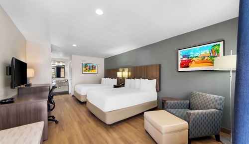 Habitación estándar, 2 camas de matrimonio, no fumadores, frigorífico y microondas