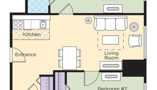 Apartamento estándar, 2 habitaciones, no fumadores, cocina básica