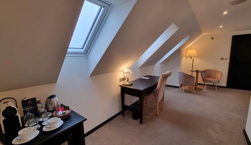 Attic room with stairs
