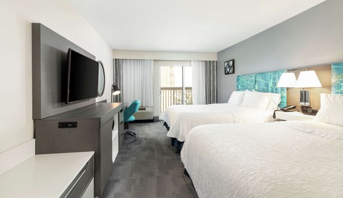 Habitación, 2 camas de matrimonio, no fumadores, vistas parciales al mar