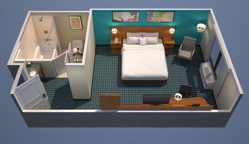 Habitación, 1 cama de matrimonio grande (Mobility/Hearing Accessible, Tub)