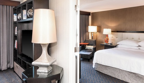 Suite ejecutiva, 1 cama de matrimonio grande con sofá cama, vistas a la ciudad