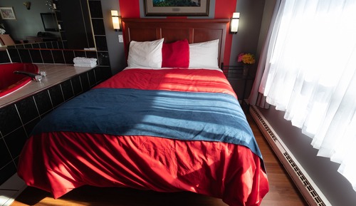 Suite, 1 cama de matrimonio, bañera de hidromasaje, vistas al patio