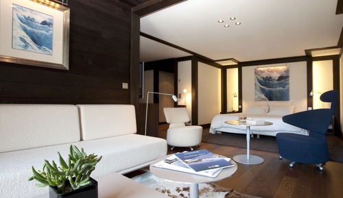 Habitación Deluxe doble, chimenea, vistas a la montaña (Mont Blanc)