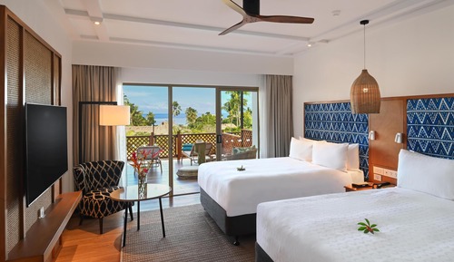 Habitación, 1 cama de matrimonio grande con sofá cama, vistas al complejo turístico