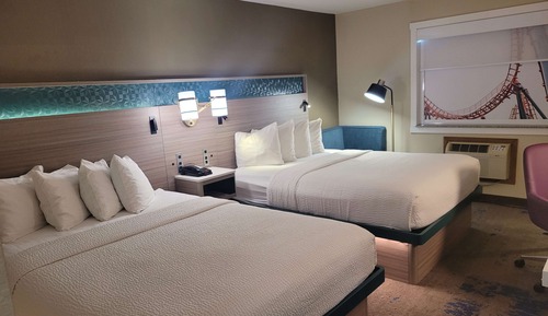 Habitación estándar, 2 camas de matrimonio, no fumadores, frigorífico y microondas