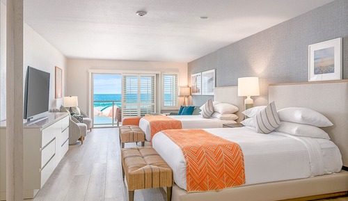 Habitación panorámica, 2 camas de matrimonio, vistas al mar, frente al mar