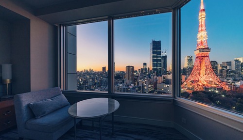 Habitación panorámica, no fumadores, en esquina (King 19-28F Tokyo Tower View Bathroom)