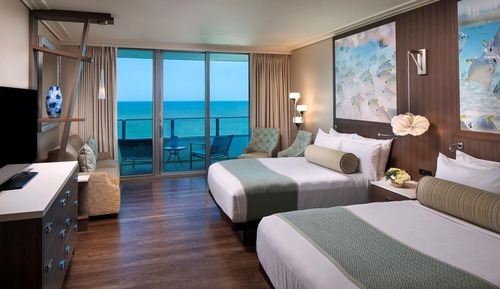 Habitación Premium, 2 camas de matrimonio, vistas parciales al mar (Gulf Front)