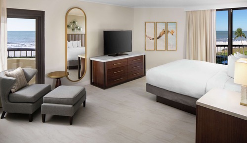 Suite, 1 cama de matrimonio grande con sofá cama, accesible en silla de ruedas, vistas al mar