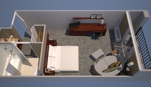 Habitación, 1 cama de matrimonio grande con sofá cama (Mobility Accessible, Roll-in Shower)