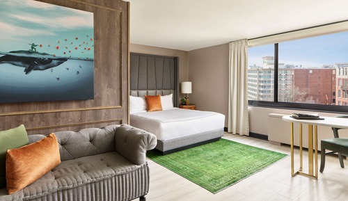 Estudio, 1 cama de matrimonio grande, vistas a la ciudad