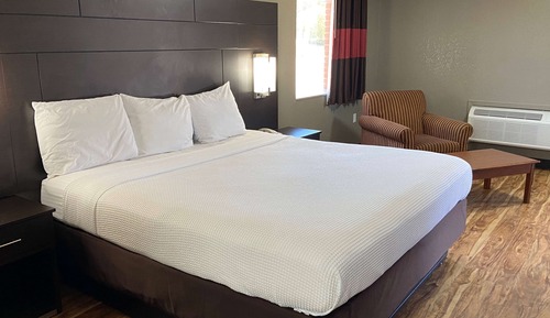 Habitación, 1 cama de matrimonio grande, frigorífico y microondas
