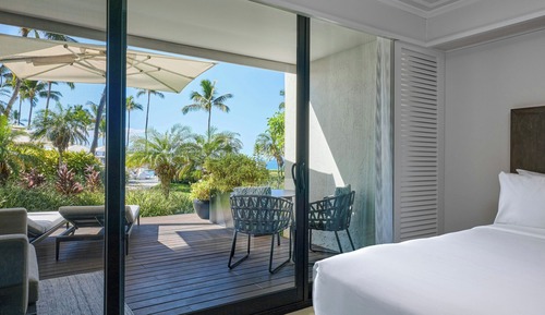 Habitación, 2 camas de matrimonio, vistas al mar, planta baja (Sundeck)