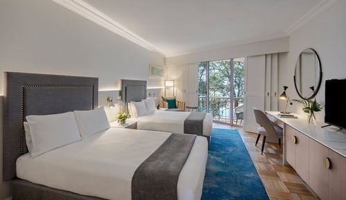 Habitación clásica, 2 camas dobles, vistas al puerto deportivo