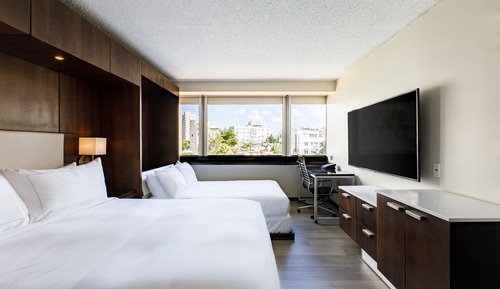 Habitación Deluxe, varias camas, vistas al jardín