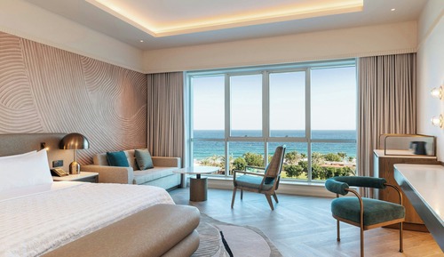 Habitación Deluxe, 1 cama de matrimonio grande con sofá cama, no fumadores, vistas al mar