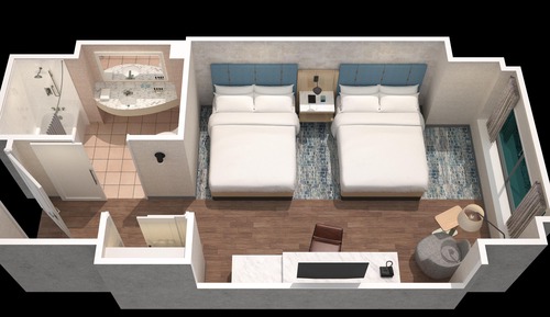 Habitación, 2 camas de matrimonio, no fumadores, vistas a la ciudad