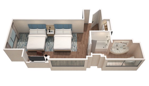 Habitación, 2 camas de matrimonio, no fumadores, vistas a la ciudad (Corner)