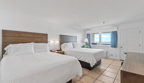 Habitación, 2 camas de matrimonio, vistas al mar
