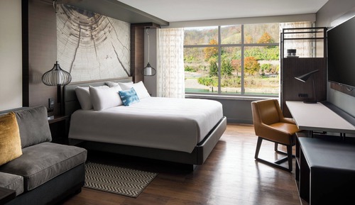 Habitación, 1 cama de matrimonio grande con sofá cama, vistas al río