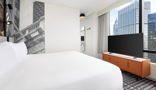 Suite junior, 1 cama de matrimonio grande con sofá cama, vistas a la ciudad