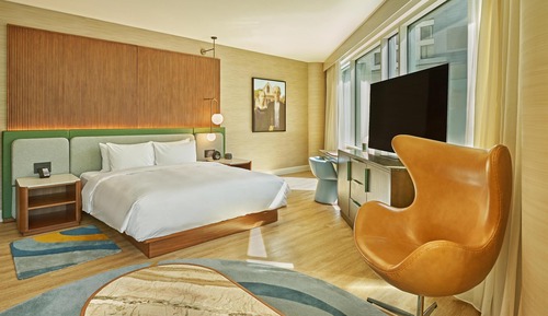 Habitación Deluxe, 1 cama de matrimonio grande con sofá cama, en esquina