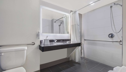 Habitación, 1 cama de matrimonio grande (Mobility & Hearing, Roll-In Shower)