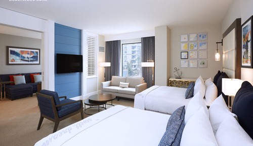 Suite familiar, 2 camas de matrimonio, vistas al mar (Twin Dolphin Tower)
