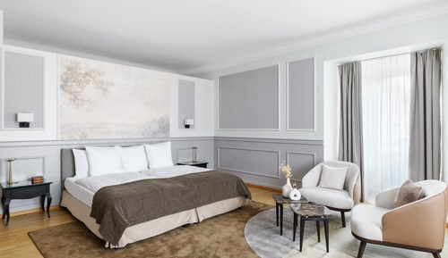 Suite, varias camas, terraza, vistas al lago