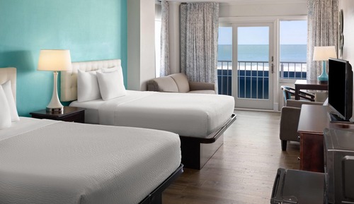 Habitación, 2 camas de matrimonio, no fumadores, vistas parciales al mar