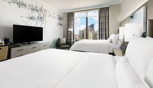 Habitación superior, 2 camas de matrimonio, vistas a la ciudad