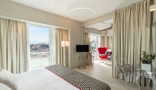 Deluxe Suite with Corner Balcony and Panoramic Acropolis View